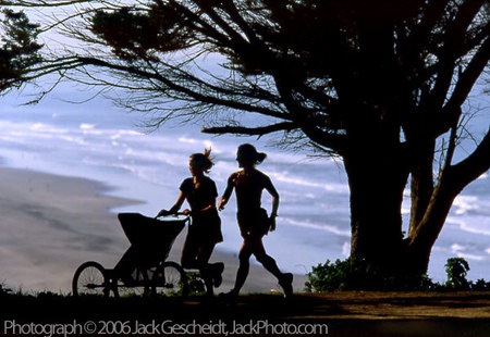 women runners w. baby stroller